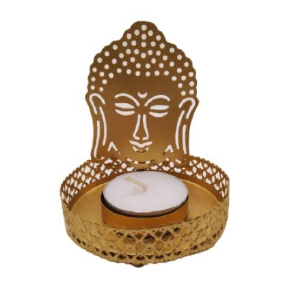 Galvanised Metal Gautam Budha Metal Tea Light holder