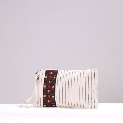 Kutch Jat Hand Embroidery Kala Cotton Clutch Purse