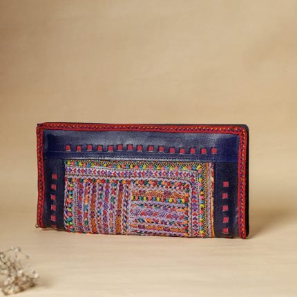 Handcrafted Kutch Embroidery Leather Clutch / Wallet
