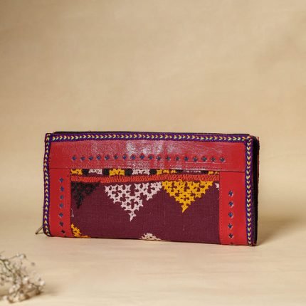 Handcrafted Kutch Embroidery Leather Clutch / Wallet