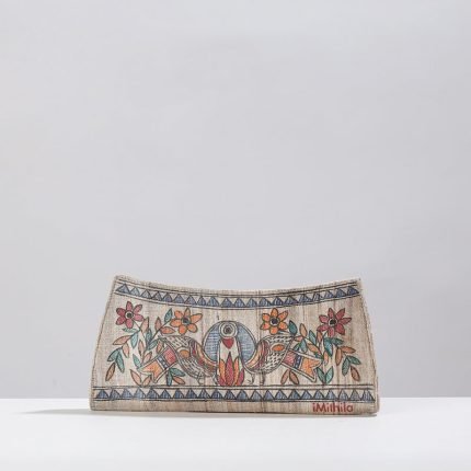 Madhubani Handpainted Tussar Silk Clutch