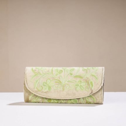 Original Chain Stitch Crewel Embroidery Velvet Clutch