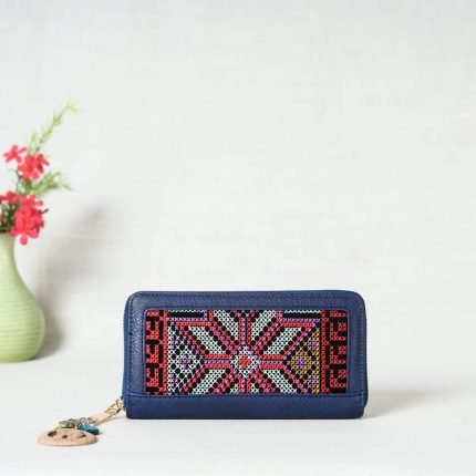 Handcrafted Embroidered Clutch Wallet with Keychain