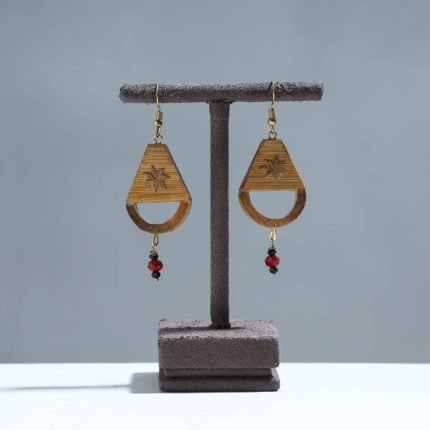 Handcrafted Scoop Shaped Bamboo Earrings