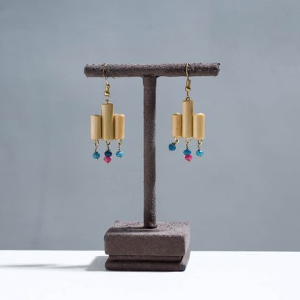 Handcrafted Three Vertical Bamboo Earrings