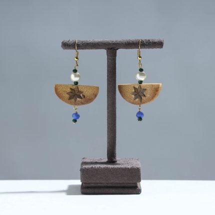 Handcrafted Semi Circle Shaped Bamboo Earrings