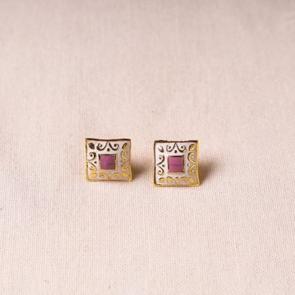 Handcrafted Paka Meenakari Stud Earrings