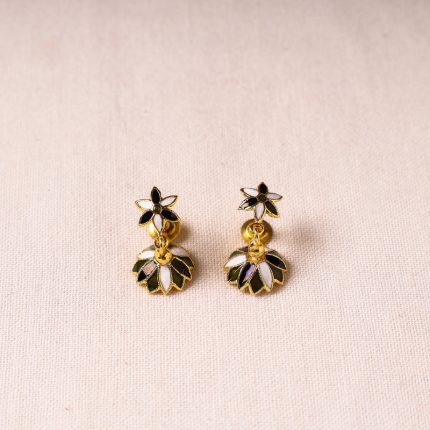 Handcrafted Paka Meenakari Jhumki Earrings