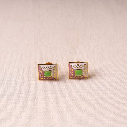 Handcrafted Paka Meenakari Stud Earrings