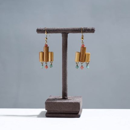 Handcrafted Three Vertical Bamboo Earrings