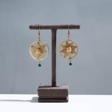 Handcrafted Flower Star Shaped Bamboo Earrings
