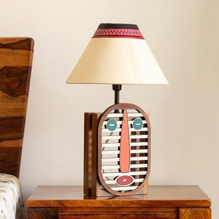 Tribal Decorative Table Lamp (16 Inch, Hand-Painted)
