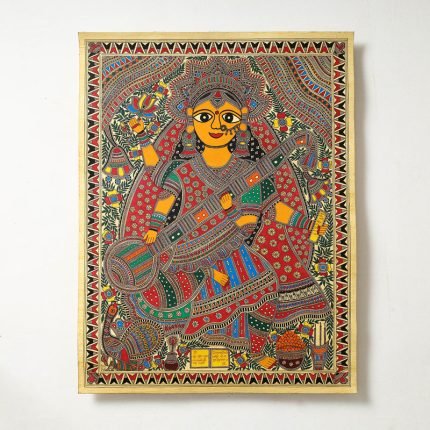Hand-painted Madhubani Painting by Hira Devi  (29 x 22)