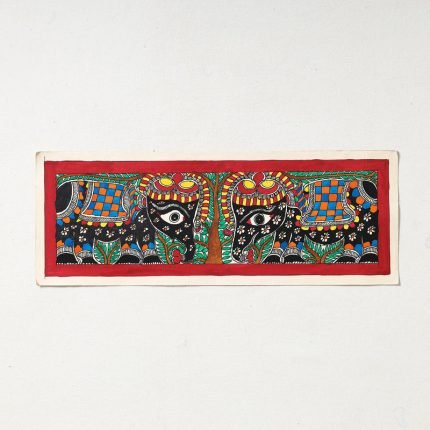 Hand-painted Madhubani Painting by Hira Devi (5.5 x 15)