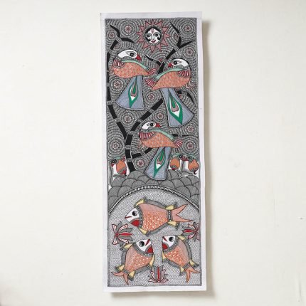 Hand-painted Madhubani Painting by Hira Devi (30 x 11)
