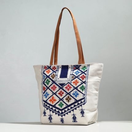 Flower - Hand-painted Canvas Cotton Shoulder Bag