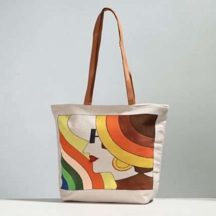 Modern Art - Hand-painted Canvas Cotton Shoulder Bag