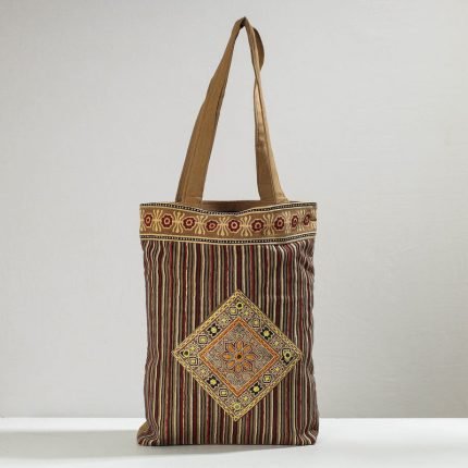Printed Patchwork Shoulder Bag with Charm