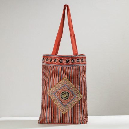 Printed Patchwork Shoulder Bag with Charm