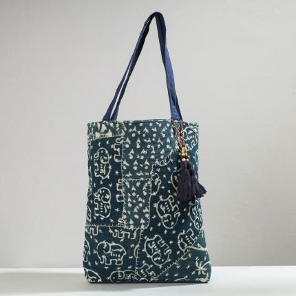 Printed Patchwork Shoulder Bag with Charm