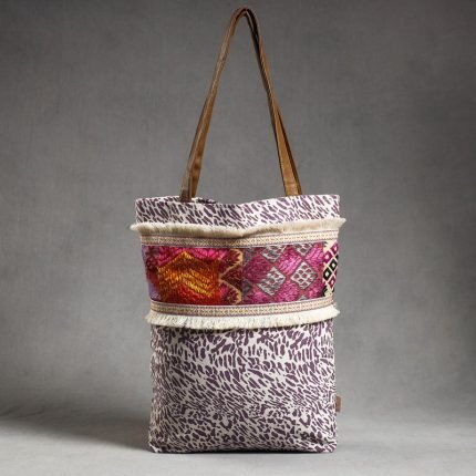 Phulkari Embroidery Canvas Cotton Tote Bag