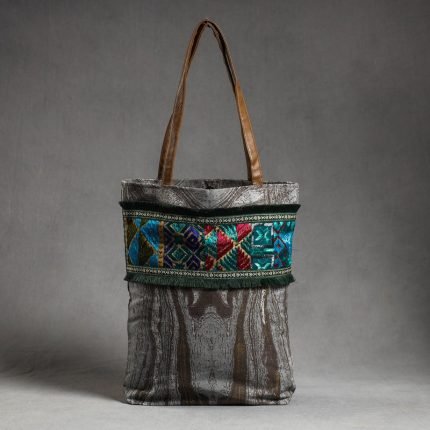Phulkari Embroidery Canvas Cotton Tote Bag