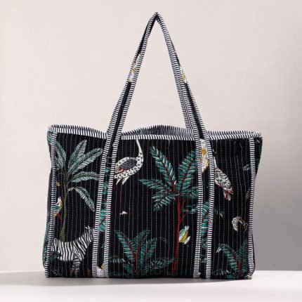 Printed Quilted Cotton Tote Bag