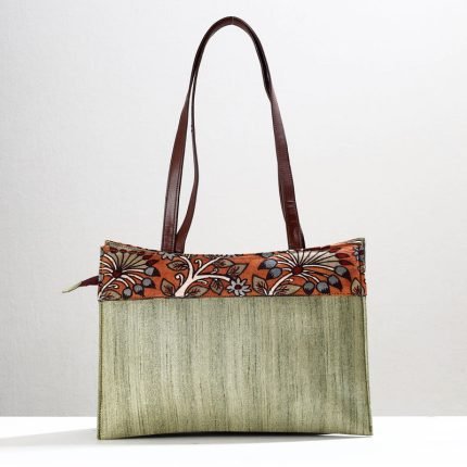 Hand-painted Kalamkari Natural Dyed Ghicha Silk Shoulder Bag