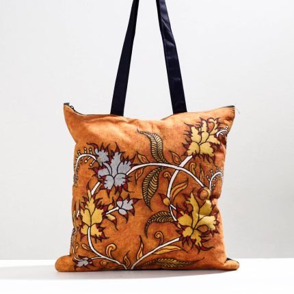Hand-painted Kalamkari Natural Dyed Cotton Jhola Bag
