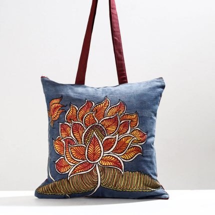 Hand-painted Kalamkari Natural Dyed Cotton Jhola Bag