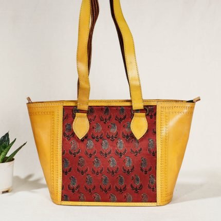 Mashru Silk Leather Shoulder Bag