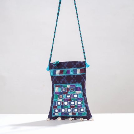 Lambani Mirror Work Hand Embroidery Cotton Shoulder Bag