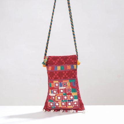 Lambani Mirror Work Hand Embroidery Cotton Shoulder Bag