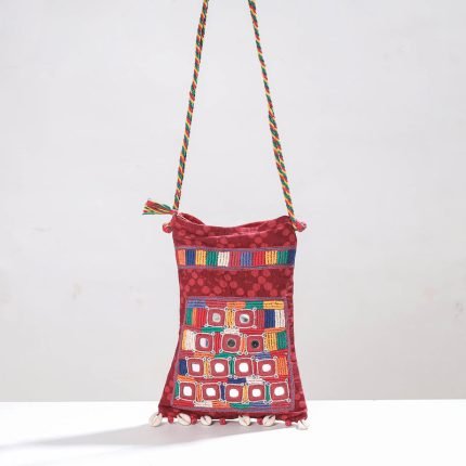 Lambani Mirror Work Hand Embroidery Cotton Shoulder Bag