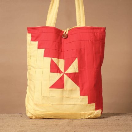 Patchwork Quilted Cotton Pinwheel Shoulder Bag