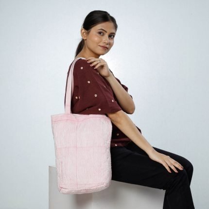 Quilted Sanganeri Block Printed Shoulder Bag