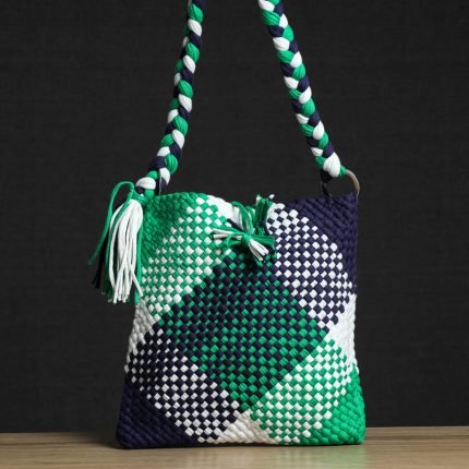 Handwoven Upcycled Cotton Shoulder Bag