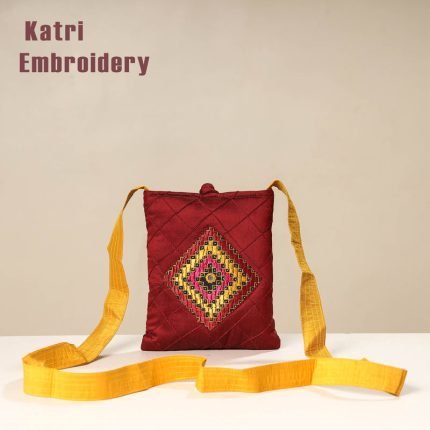 Kutch Katri Embroidery Silk Sling Bag