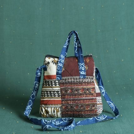 Patchwork Block Printed Cotton Fabric Sling Bag