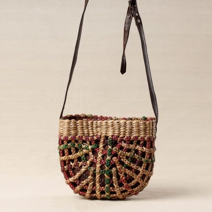 Handmade Organic Water Hyacinth Sling Bag from Assam
