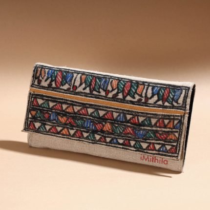Madhubani Handpainted Jute Cotton Clutch
