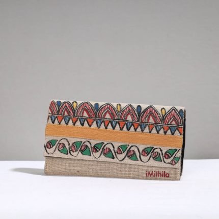 Madhubani Handpainted Jute Cotton Clutch