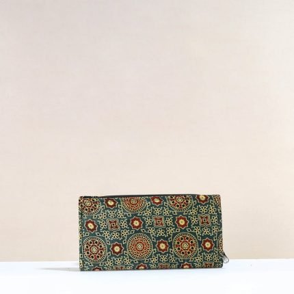 Handcrafted Ajrakh Mashru Silk Clutch / Wallet