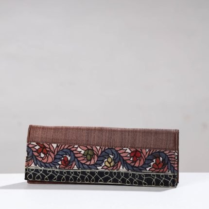 Handpainted Kalamkari Ghicha Silk Clutch