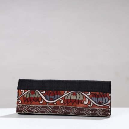 Handpainted Kalamkari Ghicha Silk Clutch