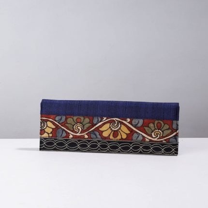 Handpainted Kalamkari Natural Dyed Ghicha Silk Clutch