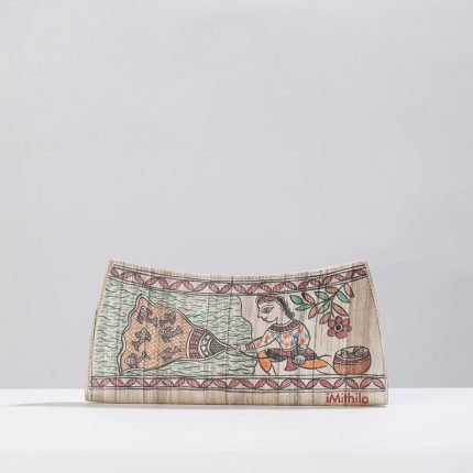 Madhubani Handpainted Tussar Silk Clutch