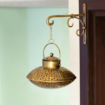 Floral Hand-Etched Incense Burner & Tea Light Holder With Wall Bracket (Metal | 6 Inch)