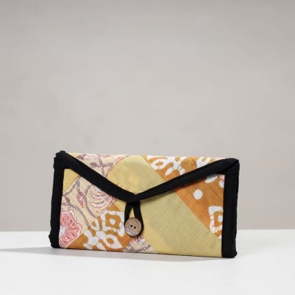Handmade Patchwork Cotton Two Fold Clutch Wallet
