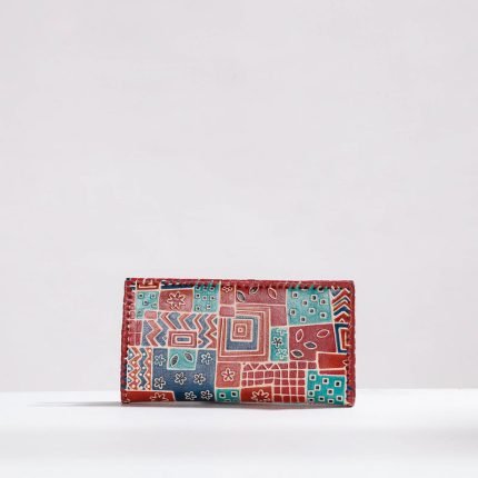 Handcrafted Kantha Embroidery Leather Wallet